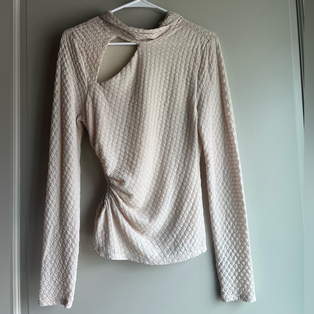 Astr Cream Textured Women's Blouse